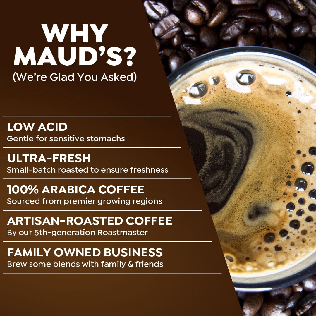 Maud's Organic Dark Roast Coffee Pods, 50 ct, Fair Trade & Single Origin Single Serve Pods – 100% Arabica Coffee, Compatible with Keurig K Cups Maker