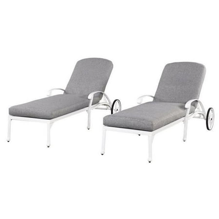 Bowery Hill Patio Chaise Lounge In White Set Of 2 Bowery Hill Patio Chaise Lounge In White Set Of 2