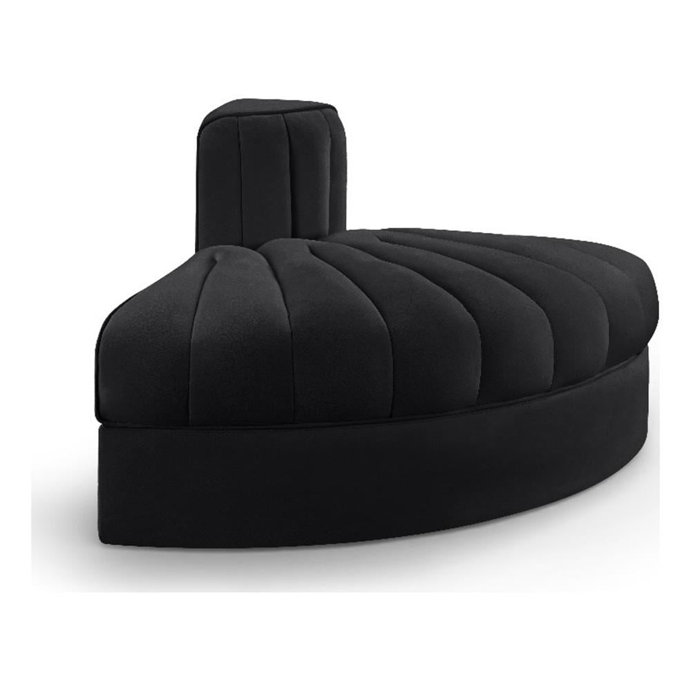 Meridian Furniture Rummi Black Velvet Performance Fabric Reverse Corner