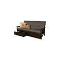 thumbnail image 2 of Modern Muse Wood Futon Frame Set with Storage Drawers, Classic Style with Mission Style Arms with Solid Pattern with Foldable Feature for Lounge Room with Tight Back, 2 of 5
