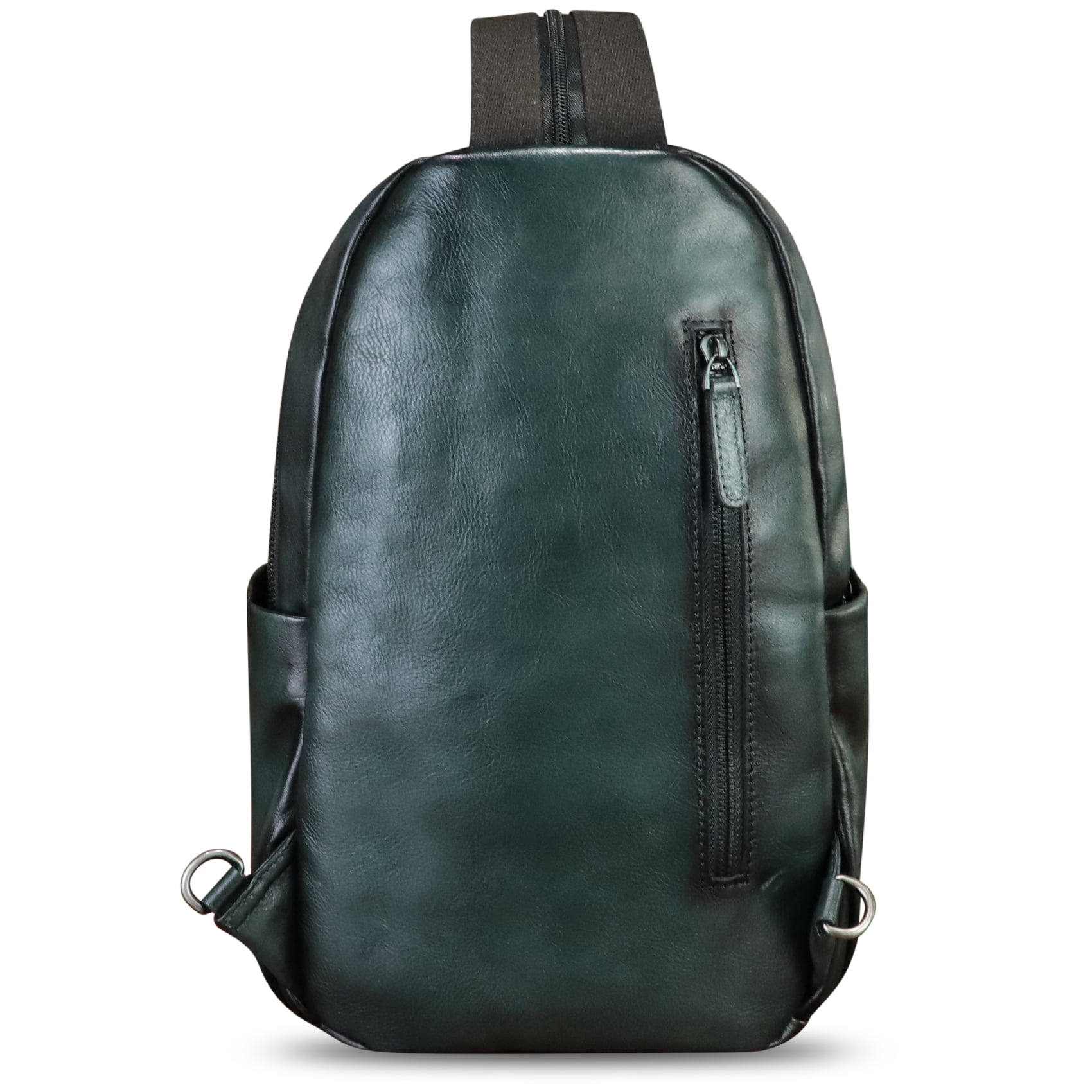 Genuine Leather Sling Bag for Men Women Retro Sling Backpack Purse Crossbody Bag