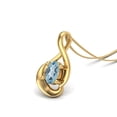 thumbnail image 2 of 5x3mm Oval Blue Topaz Minimalist Solitaire 925 Sterling Silver Gold Vermeil Women Valentines Day Gifts Necklace, 2 of 3
