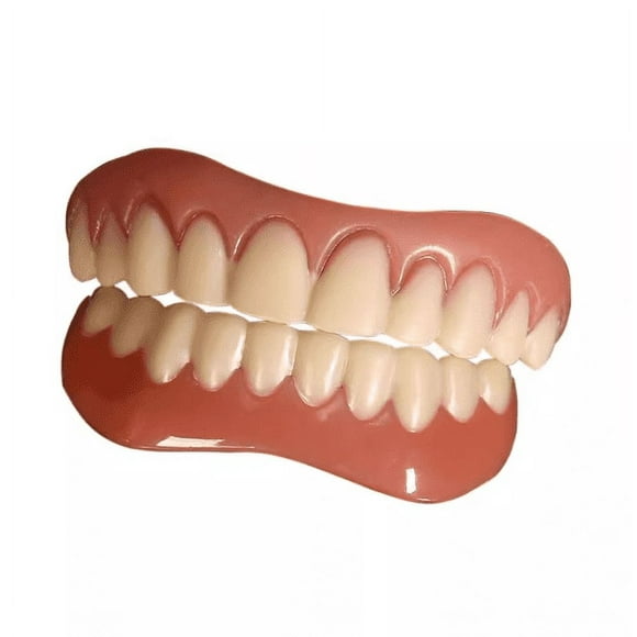 XIRQI 2Pcs Natural-Looking Veneers, Comfortable Wear Fake Teeth, Pop On Veneers for Teeth, Dentures