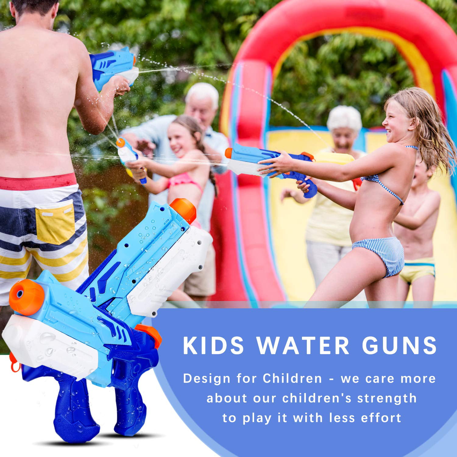 300CC Blaster Soaker Squirt Guns Summer Gifts Guide for Boy Girl ATTEASAY 2 Pcs Water Guns for Kids Suitable for Summer Swimming Pool Beach Party Outdoor Fighting Toy for Kids Adults 