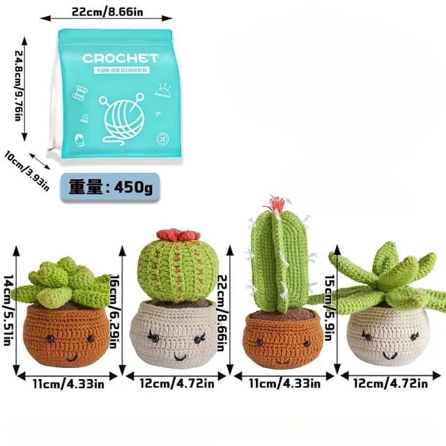 Crochet Kit for Beginners Crochet Starter Kit with Step-by-Step Video Tutorials Learn Crochet DIY Knitting Supplies Pot Plants