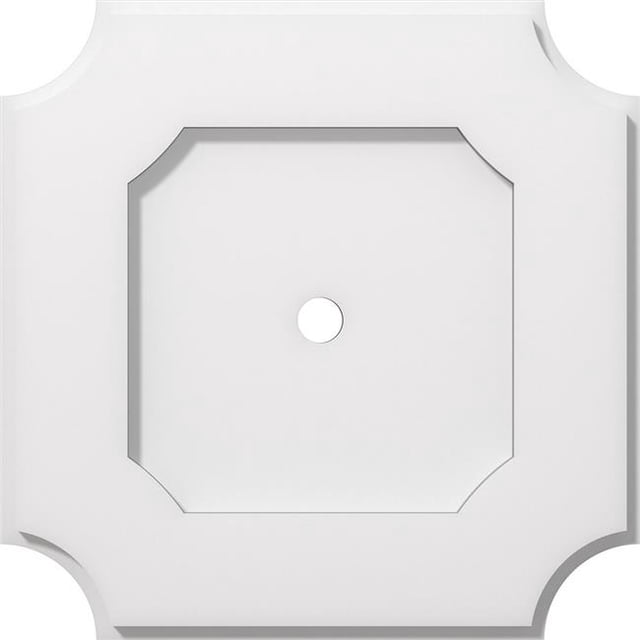 Ekena Millwork CMP14LE-01000 14 Po OD x 1 Po ID Carré Locke Architectural Grade PVC Contemporain Médaillon de Plafond