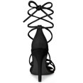 thumbnail image 3 of De mujer Tacones con tiras Con Cordones Tacón de aguja Sandalias Negro 39, 3 of 5