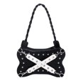 thumbnail image 1 of Diconna Women's Crossbody Bag with Adjustable Shoulder Strap Stylish Face Pattern Rivets Design Shoulder Bag, 1 of 5