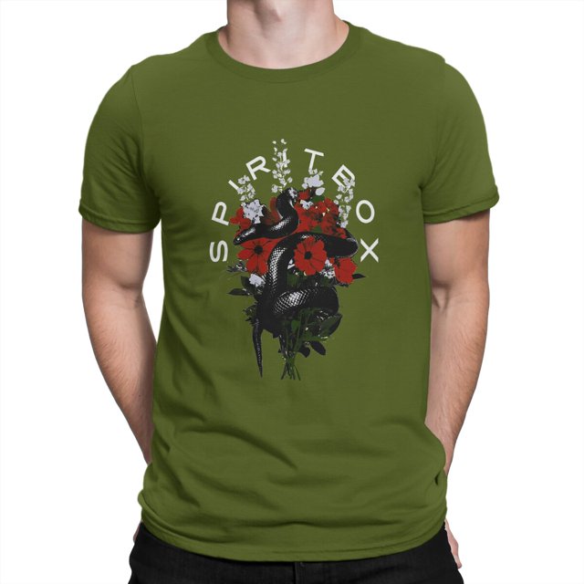 Camisetas de serpiente para hombre, Spiritbox Crazy, camisetas de manga corta con cuello redondo, ropa de algodón para adultos