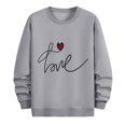 thumbnail image 4 of WREESH Graphic Sweatshirt Valentine's Day Love Letter Printed Crewneck Sweatshirts Casual Pullover for Men Gray, 4 of 6