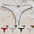 thumbnail image 5 of Bow G-string Sexy Women Underpants Thong Solid Color Briefs Underwear Lingerie, 5 of 7