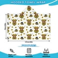 thumbnail image 2 of White Highland Cow Sunflower Hat Pattern Hooded Bath Towel，50"x30" for Ages 3 To 12 Kids, Quick Dry Lightweight Soft Microfiber Hood Beach Towel Cover Up for Kids, 2 of 7