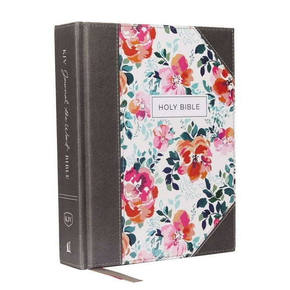 KJV, Journal the Word Bible, Cloth Over Board, Pink Floral, Red Letter Edition, Comfort Print: Reflect, Journal, or Crea, (Hardcover)