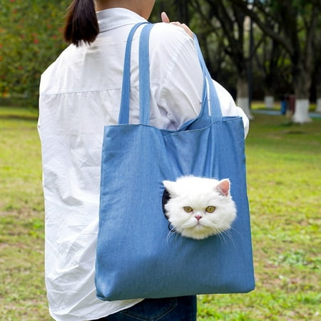 Dog and Cat Sling Carrier  Canvas Shoulder Storage Bag Cute and Fashionable Pet-exposed Outdoor Shoulder Bag