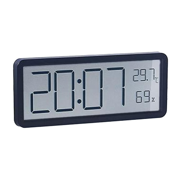 Contemporary Digital Wall Clock with Temperature, Date and Auto DST for Home Or Office