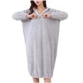 thumbnail image 2 of YHAJDS Women Winter Casual Pajama Suits,Sleepwear for Women Pajama Set Women's Pajama Sets Pineapple Weave Fleece Long Robe With Hood Dry With Belt Solid Color Long Sleeve Warm Loungewear, 2 of 4