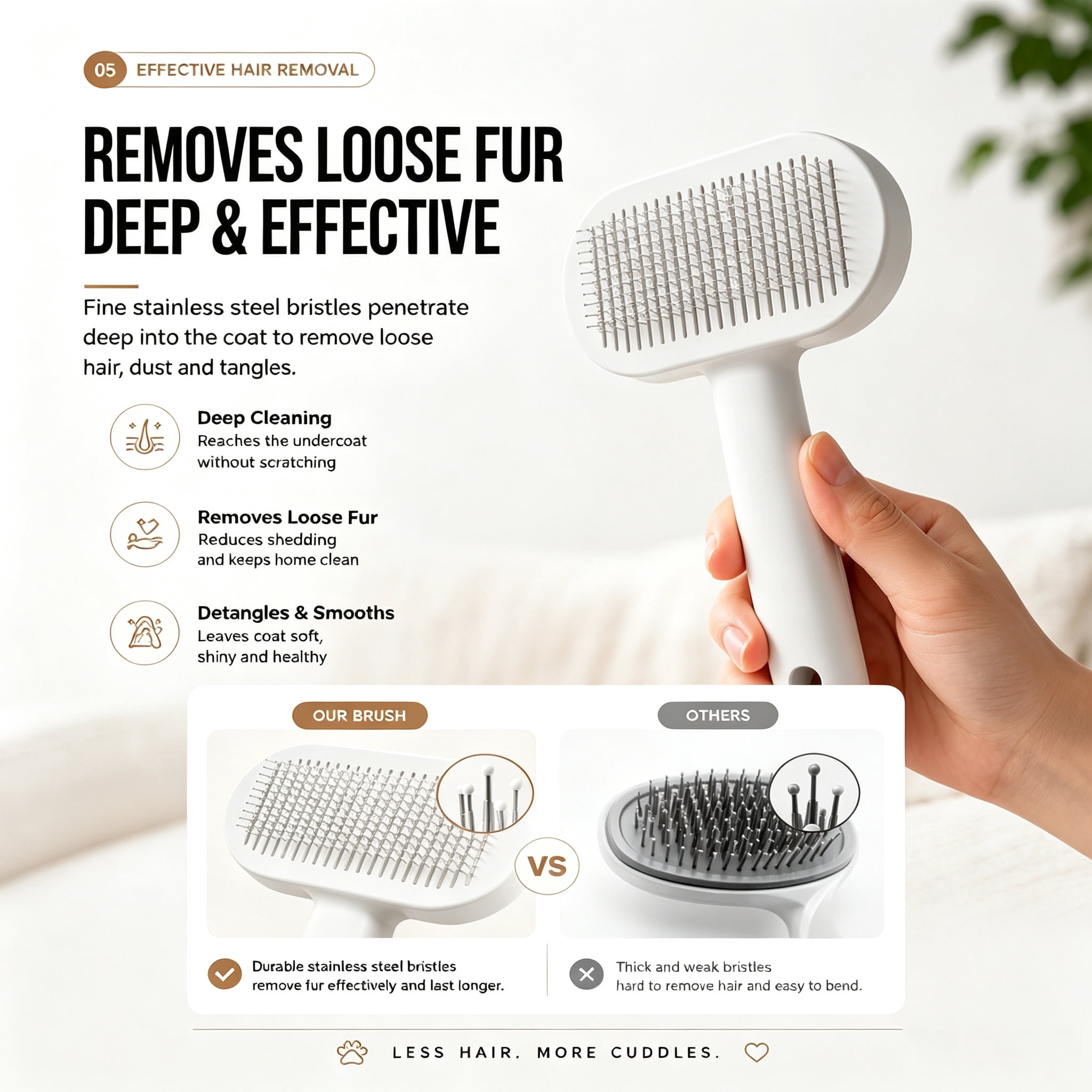 Pet Slicker Brush for Cats & Dogs