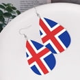 thumbnail image 5 of The Icelandic Flag Leather Teardrop Earring Lightweight Drop Earrings For Women, 5 of 6