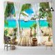 thumbnail image 5 of Tapiz de decoración de playa, vista de palmeras, isla tropical oceánica, balcón, paisaje tropical de verano, tapiz de naturaleza para colgar en la pared, dormitorio, sala de estar y dormitorio., 5 of 5