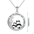 thumbnail image 3 of DESIGNICE Silver Pandas Mother's Day Necklace for Women, Birthday Valentine Gift for Her Wife Girlfriend Mom, 3 of 4