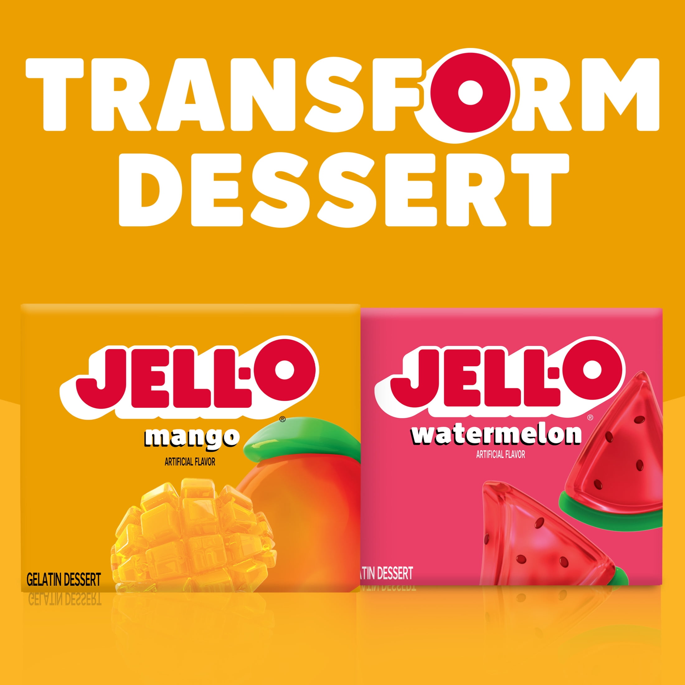 Jell-O Mango Artificially Flavored Gelatin Dessert Mix, 3 oz Box