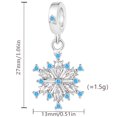 thumbnail image 4 of 925 Sterling Silver Winter Christmas Snowflake Dangle Charm for Bracelet Charms Bangle Pendant Jewelry, 4 of 5