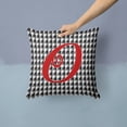 thumbnail image 2 of Letter O Initial Monogram - Houndstooth Black Fabric Decorative Pillow, 2 of 4