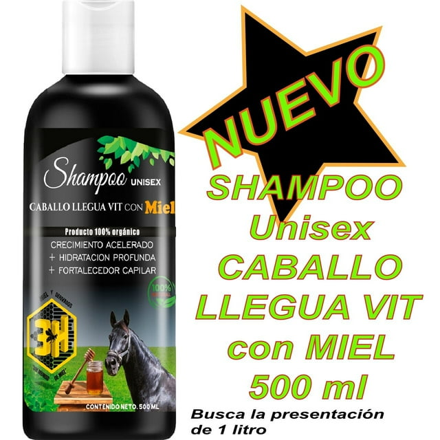 Shampoo 3H Caballo Llegua Vit con Miel 500 ml Crecimiento Acelerado Hidratación Profunda Fortalecedor Capilar Miel y Derivados 3H