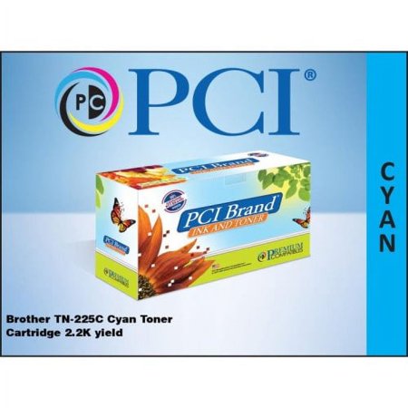 UPC: 0845161050040 | PCI® Brand Brother TN-225C Cyan Toner Cartridge 2.2K Yield (TN225C-PCI)