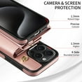 thumbnail image 3 of ELEHOLD Wallet Case for iPhone 14 Pro Max, PU Leather Flip Case with Crossbody & Wrist Strap,Full Protection Case with Card Slots & Kickstand,Rosegold, 3 of 7