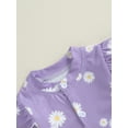 thumbnail image 6 of FEORJGP Infant Baby Girls Button Rompers 0 3M 6M 9M 12M 18M Newborn Ruffles Long Sleeve Jumpsuits Daisy Print Bodysuits Toddler Cute Fashion Casual Floral Clothes for Spring Fall, 6 of 7