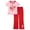 Pink Red Strawberry, variant on Strawberry Shortcake Toddler Girls' 2-Piece Short Sleeve T-Shirt and Flare Pants Set Pink Red Strawberry