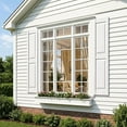 thumbnail image 3 of Spaco Square-Panel Exterior Louvered Shutters, Weather-Resistant Polypropylene, Easy DIY Installation & Low Maintenance, Indoor/Outdoor Use, Vinyl/Brick Compatible, 14"W×55"H, White, 3 of 6