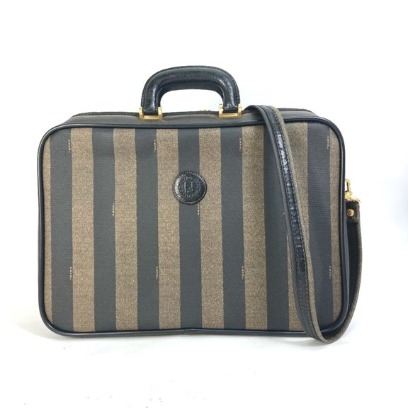Pre-Owned FENDI Pecan Handbag/Shoulder Bag/2-Way Business Bag in PVC/Leather, Men's,... (Good)