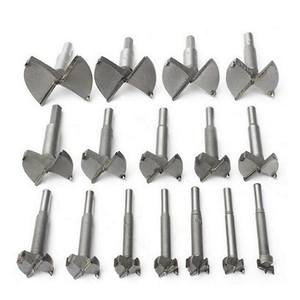 Brocas para carpintería 16 piezas (15 mm - 35 mm) avellanador de madera de carburo, instalación de puertas de madera esféricas, cajones, brocas para dar forma a la broca de madera para hacer Kuyhfg Bienvenido a Kuyhfg