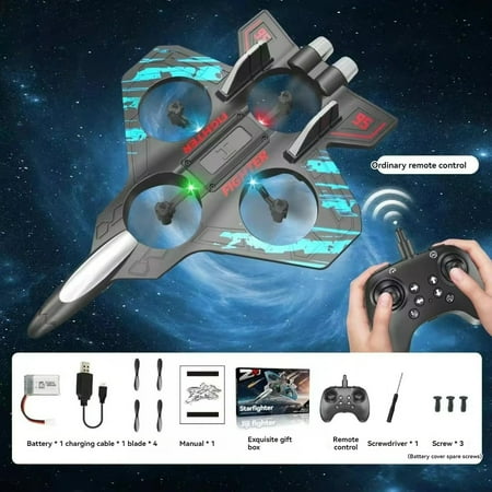 2.4G remote control fighter electric foam glider stunt tumbling UAV hovering helicopter with LED colorful lights aircraft model