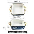 thumbnail image 2 of Qeeadeea Rectangular Lasagne Pan With Handle, Small Ceramic Bakeware Pan For 1 Person, Porcelain Baking Dish Oven Proof-blue-B-800ml 28oz, 2 of 6