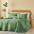 thumbnail image 2 of Davulos 3 Pieces Queen Quilt Bedding Set Soft Lightweight Olive Green Bedspread with Leaf Pattern,Microfiber Bed Coverlet Full Size for All Season(1 Quilt, 2 Shams), 2 of 7