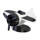 thumbnail image 3 of Tablero de instrumentos con energía solar que gira a la deriva, decoración de avión, consola central de coche Blanco, 3 of 9