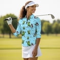 thumbnail image 3 of Garronmavis Pickles Women's Golf Shirt and Sun Visor Hat Set Lightweight 3/4 Sleeve Golf Shirts Fit Plain Sports Sun Visor Hat for Camping Fishing Music Festival Machine Washable, 3 of 7