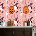 thumbnail image 2 of Boho Peel and Stick Wallpaper Halloween Ghosts Pumpkins Boo Text Pink Contact Paper 17.7in x 9.8ft Wallpaper Removable Self Adhesive Wall Paper for Girls Bedroom Nursery Cabinets, 2 of 8