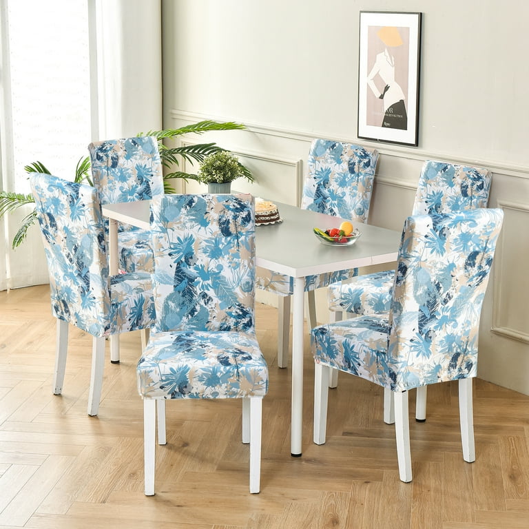 Fuloon Pcs Chair Covers Stretch Jacquard Blue Slipcover for Home