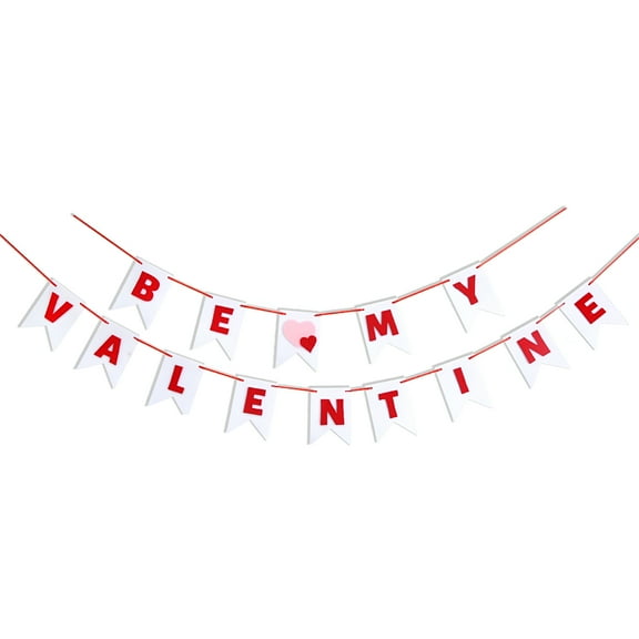 BESTSKY Valentine's Day Banners Heart Garland Banner Iridescent Party Decorations Heart Love Home Decor