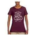 thumbnail image 2 of Wild Bobby Raised on Sweet Tea and Jesus Inspirational/Christian Women Graphic Tee, Maroon, Medium, 2 of 5