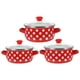 thumbnail image 3 of 1 Juego de olla esmaltada con tapa, olla de cocina Vintage con mango, olla para sopa, 3 of 5
