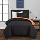 thumbnail image 1 of Juego de edredón / colcha de rayas suaves para todas las estaciones, negro / naranja, 2 piezas Twin-XL Lush Decor 16T005874, 1 of 2