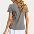 thumbnail image 6 of Textilo Women's Polo Shirts Short Sleeve Collared Shirt V Neck Solid Color Blouses Business Work Loose Fit Summer Casual Clothes,Gray XL, 6 of 7
