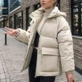thumbnail image 2 of Hueook Winter Warm Down Jackets for women Plus Size Zip Up Casual Winter Mid-length Windproof with Pockets Quilted Puffer Thin Jacket Coat Outwear Tops, 2 of 4