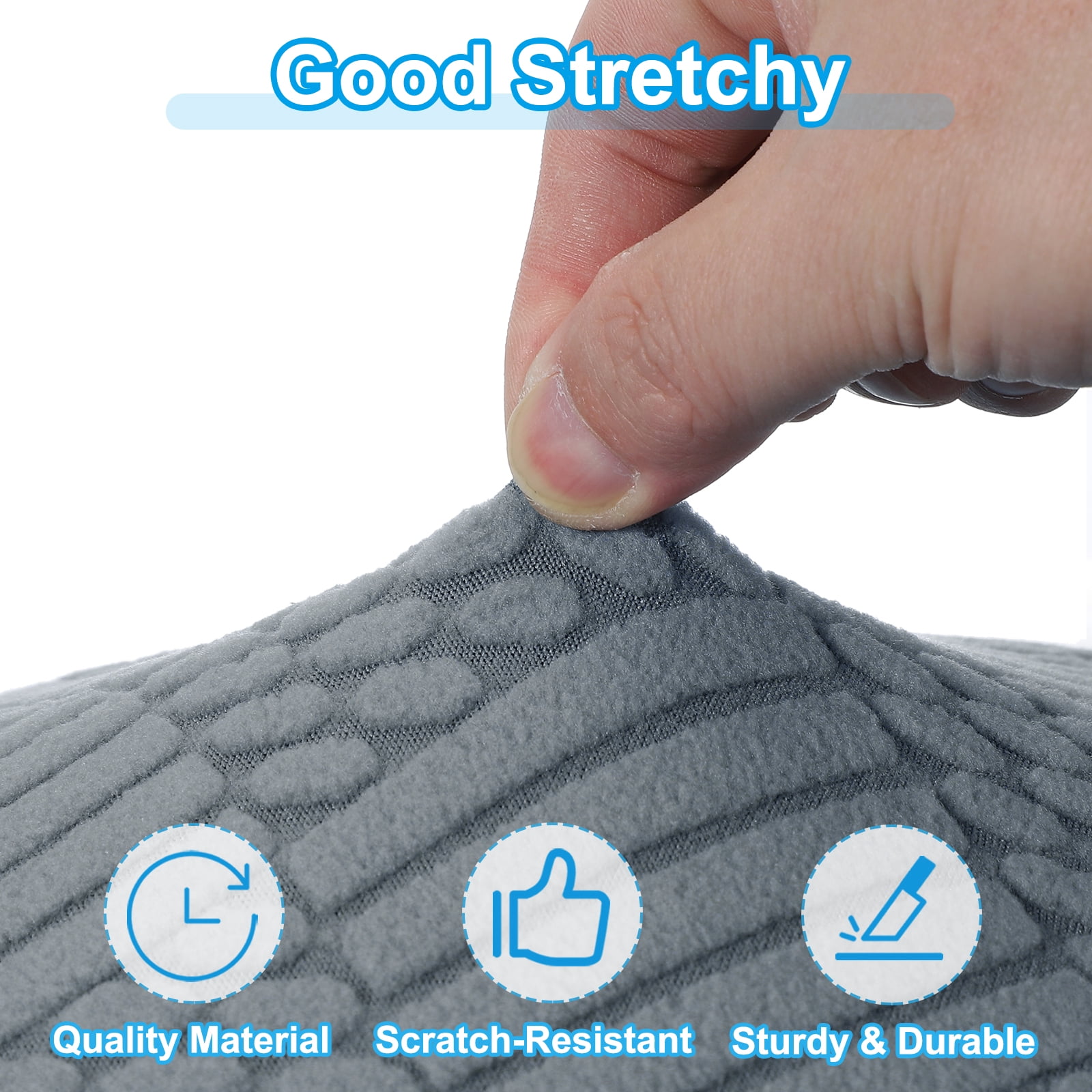 Unique Bargains Elastic Stool Cushion Slipcover Stretchy Chair Bar Stool Covers Dark Gray