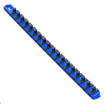 Ernst Mfg. 18” Socket Organizer and 18 Twist Lock Clips - Blue - 3/8”